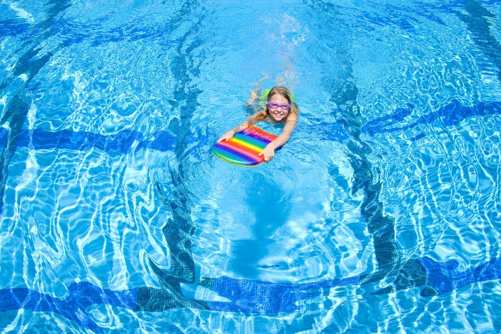 Young girl in a swimming pool