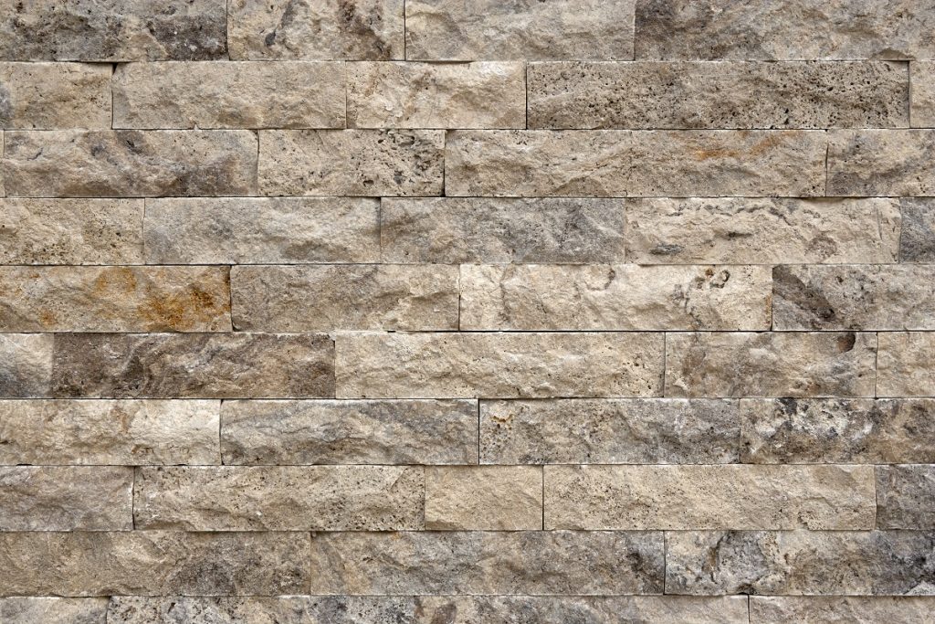 Limestone cladding close up