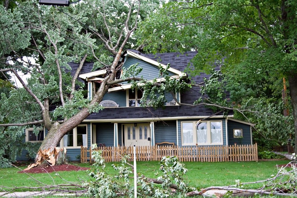 Home damaged by the storm