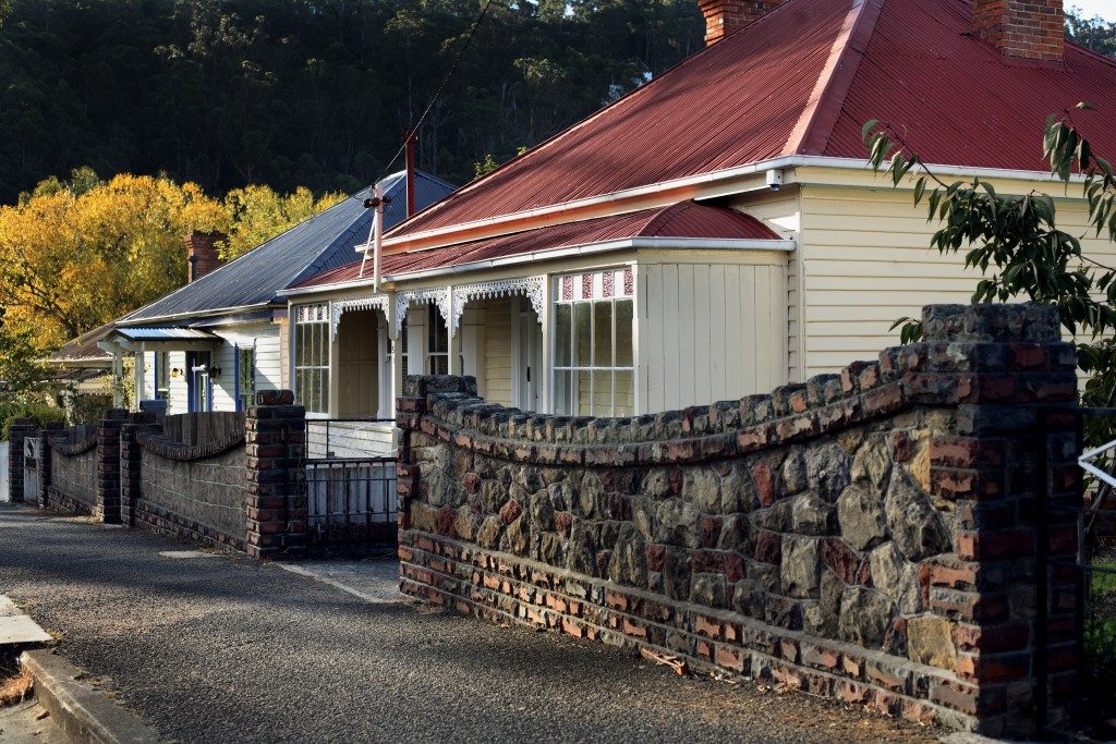 Beautiful old timber weatherboard homes, Hobart, Tasmania, Australia
