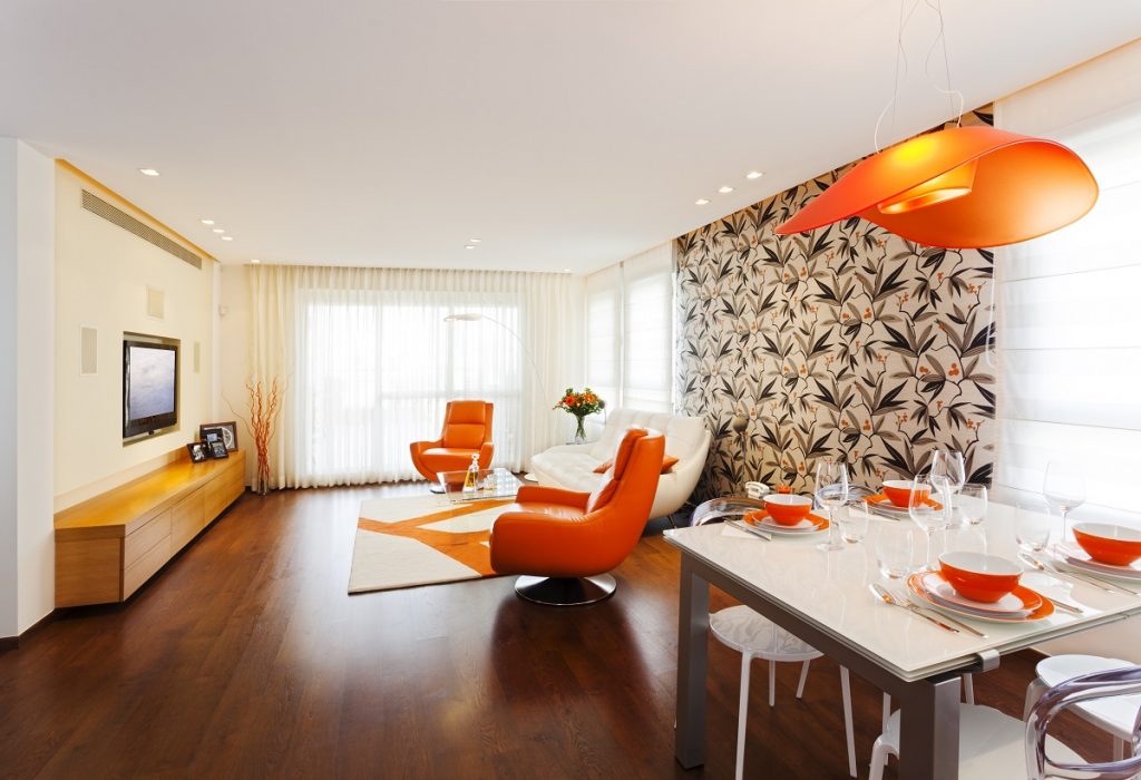 Interior with an orange theme